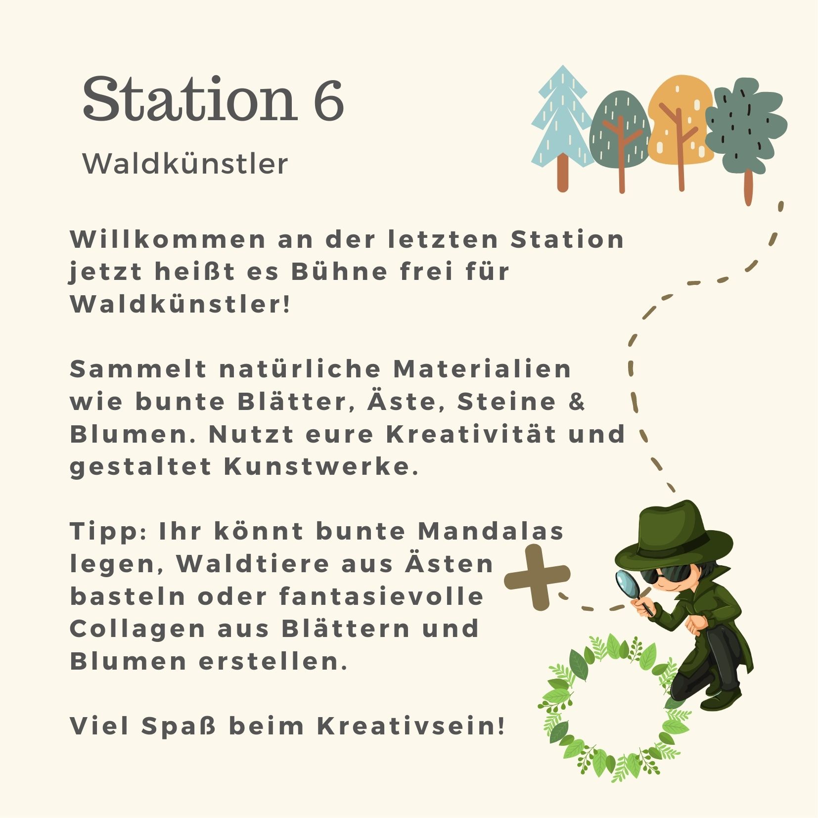 Station 6 - Waldkünstler (Waldschatzsuche)